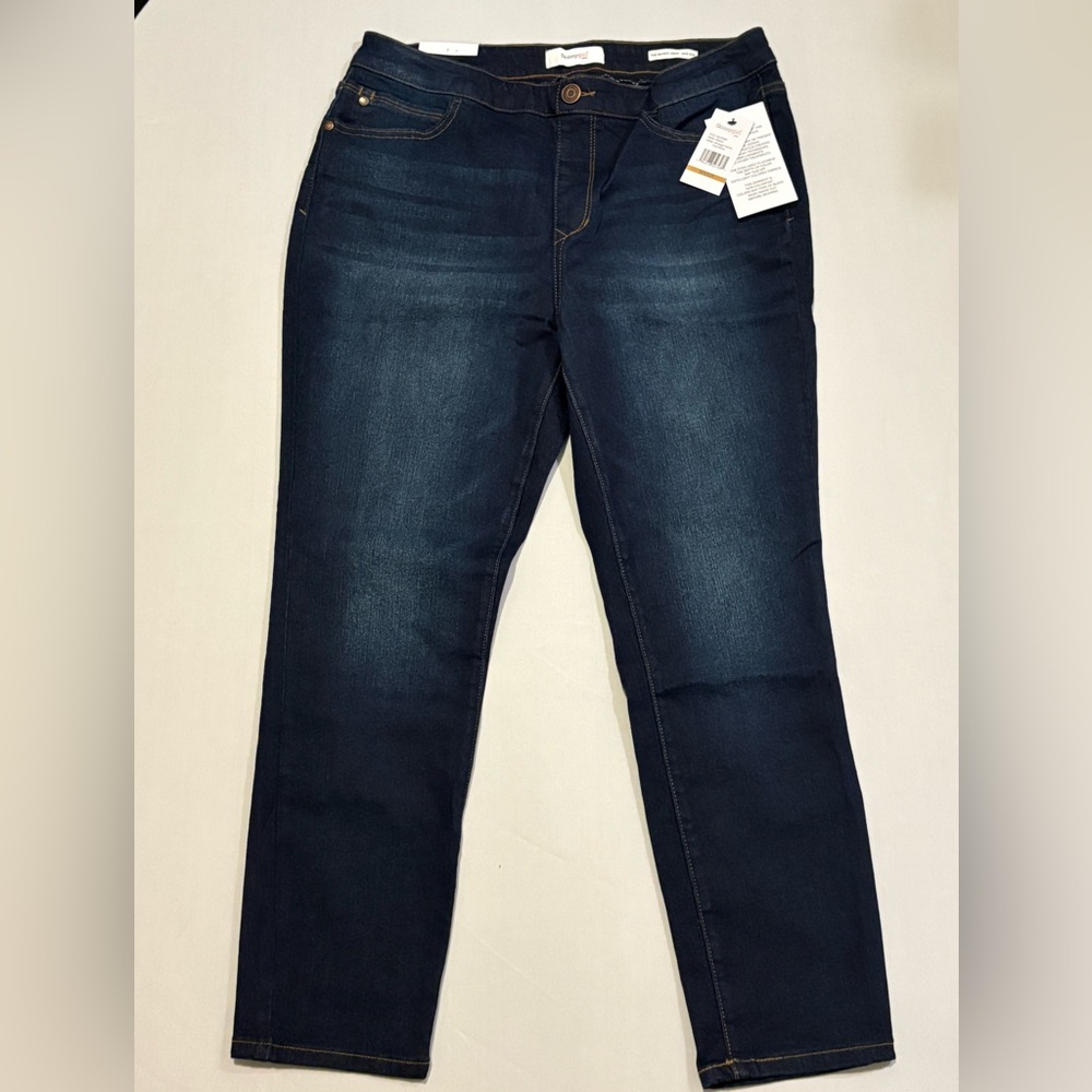 NWT Skinnygirl ‘The Skinny’ Crop Pull-On Mid-Rise Stretch Jeans Size 12T - Picture 2 of 6